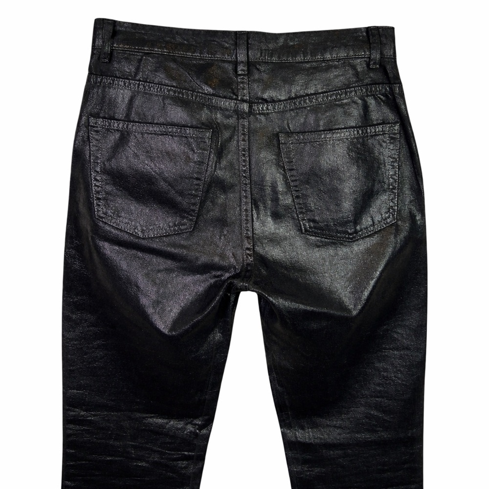 SAINT LAURENT Paris Coated Black Skinny Jeans 29 Made in Japan Luxe Rock Chic - Picture 5 of 15